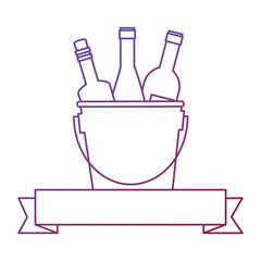 wine bottles silhouettes in bucket