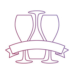 wine cups silhouettes icon