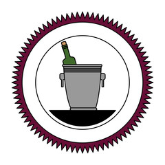 wine bottle in bucket seal stamp