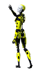 3D Rendering Male Robot on White