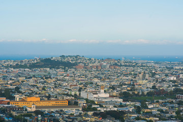 San Francisco downtown in sunny day. California, USA