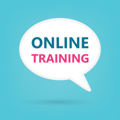 online training written on speech bubble- vector illustration