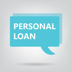 personal loan written on speech bubble- vector illustration