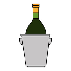 wine bottle in bucket
