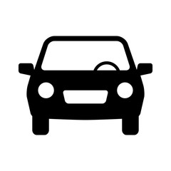 Obraz premium Black car vector icon, isolated object on white background