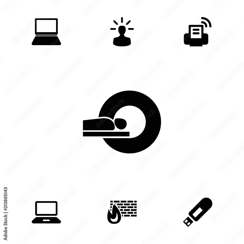 Poster collection of 7 computer filled icons