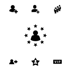Collection of 7 member filled icons