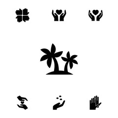 Collection of 7 palm filled icons