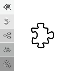 Collection of 6 teamwork outline icons