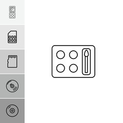 Collection of 6 compact outline icons