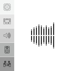 Collection of 6 stereo outline icons