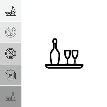 Collection of 6 alcoholic outline icons