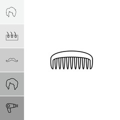 Collection of 6 hair outline icons