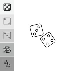 Collection of 6 dice outline icons