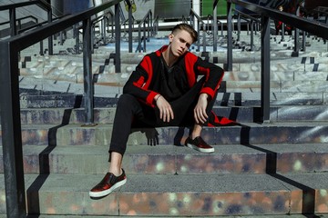 Obraz premium stylish male fashion model posing