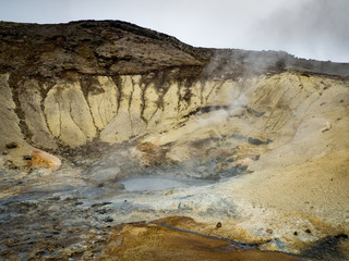 Geothermal landscape at Krysovic Iceland