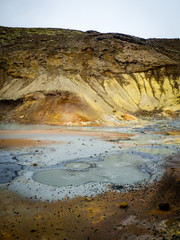 Geothermal landscape at Krysovic Iceland