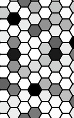 Black honeycomb with a gradient color. Isometric geometry. 3D illustration
