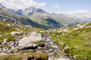 Silvaplana, Corvatsch, Wanderweg, H&ouml;henweg, Furtschellas, Piz Julier, Julierpass, Alpen, Piz Nair, Oberengadin, Sommer, Graub&uuml;nden, Schweiz