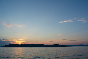 Beautiful sunset above the lake Balaton