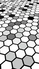 Black honeycomb with a gradient color. Perspective view on polygon look like honeycomb. Isometric geometry. 3D illustration
