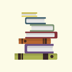 Stack or pile of books flat icon vector design