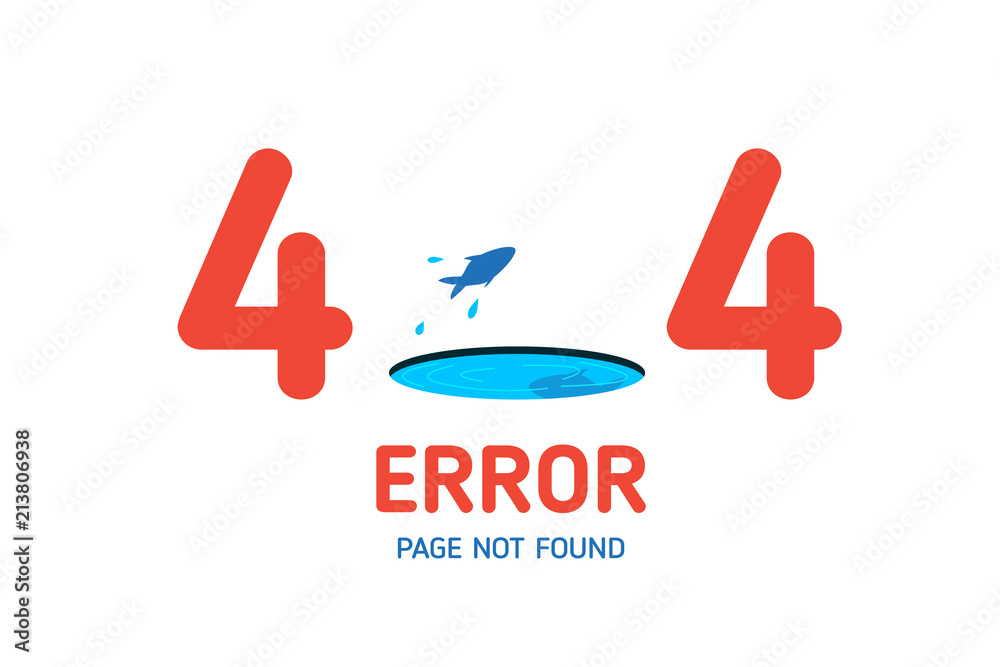 Wall mural 404 error page not found design template for website