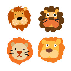 animals head vector collection design