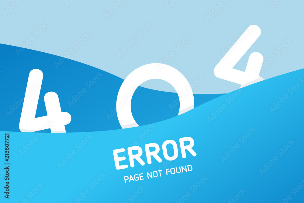 Poster 404  error with wave graphic vector design template for website