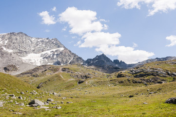Silvaplana, Corvatsch, Höhenweg, Wasserweg, Wanderweg, Furtschellas, Piz Mezdi, Piz Surlej, Oberengadin, Alpen, Graubünden, Sommer, Schweiz