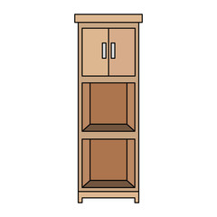 office boockcase wooden empty vector illustration design