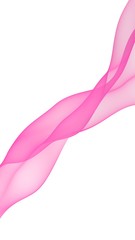 Abstract pink wave. Bright pink ribbon on white background. Pink scarf. Abstract smoke. Raster air background. Vertical image orientation. 3D illustration