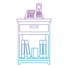 office drawer with books vector illustration design