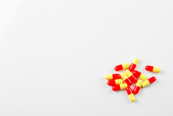 Tablets in capsules. The concept of medicine, disease, health.