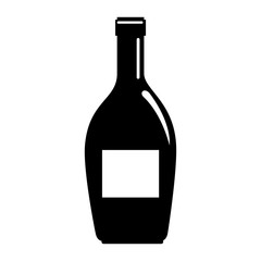 wine bottle silhouette icon vector illustration design
