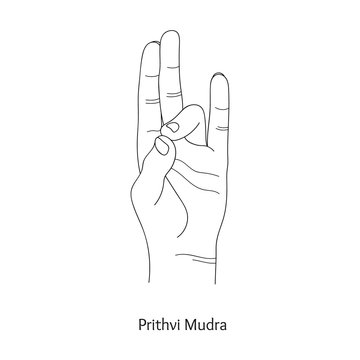 Prithvi Mudra / Gesture of Earth. Vector.