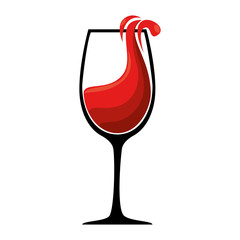 wine red cup silhouette icon vector illustration design