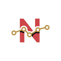N Letter Business Stats Logo Design Element. logo Vector Template