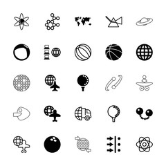 Collection of 25 sphere filled and outline icons