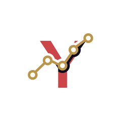 y Letter Business Stats Logo Design Element. logo Vector Template