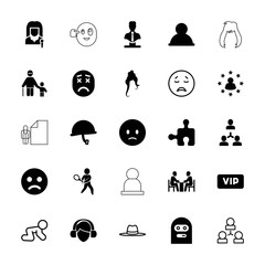 Collection of 25 person filled and outline icons