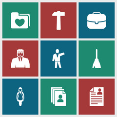 Fototapeta premium Collection of 9 job filled icons