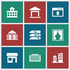 Collection of 9 window filled icons