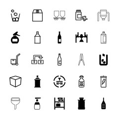 Collection of 25 container filled and outline icons