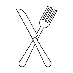 fork and knife cutleries vector illustration design