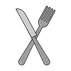 fork and knife cutleries vector illustration design