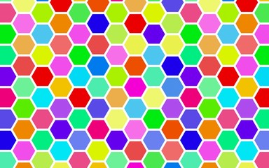 Fototapeta na wymiar Honeycomb many color, multicolored. Isometric geometry. 3D illustration