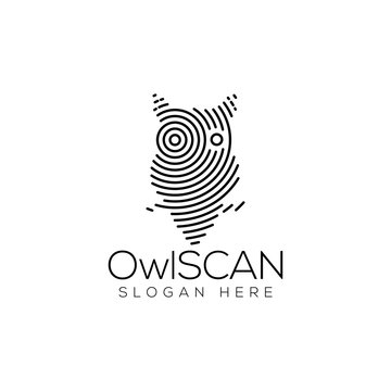 Owl Scan Technology Logo vector Element. Animal Technology Logo Template