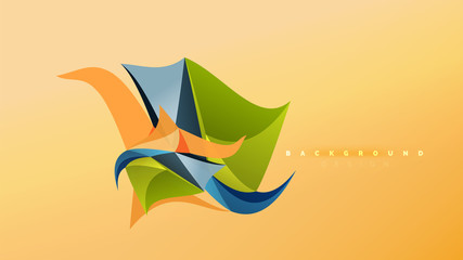 Abstract background - geometric origami style shape composition, triangular low poly design concept. Colorful trendy minimalistic illustration