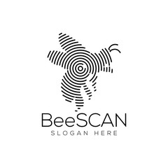 Bee Scan Technology Logo vector Element. Animal Technology Logo Template